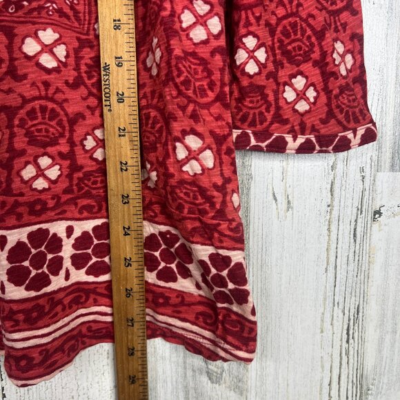 Lucky Brand Women's 2X Boho Floral Shirt Red Multi Lightweight Stretch‎ Top - Picture 10 of 11